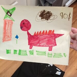 Handmade Dinosaur Drawing Art (To Make My Daughter Happy I Listed It)